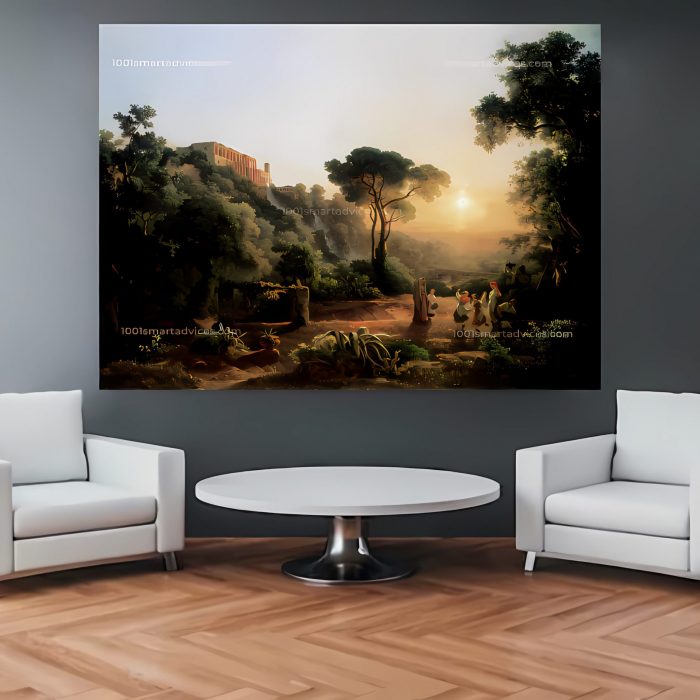 Landscape near Tivoli with Vintage Scenes by Károly Markó