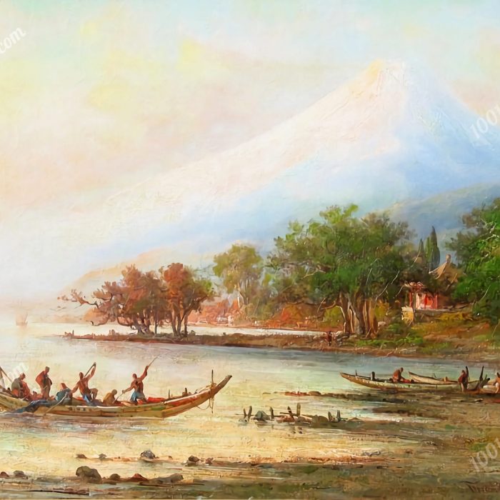 Shipping off the Fujijama, Japan, in Early Morning Light by Fritz Melbye