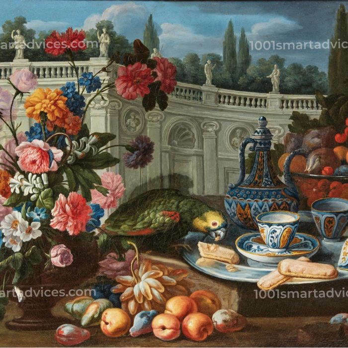 Still Life with Parrot by Pietro Paolo Cennini