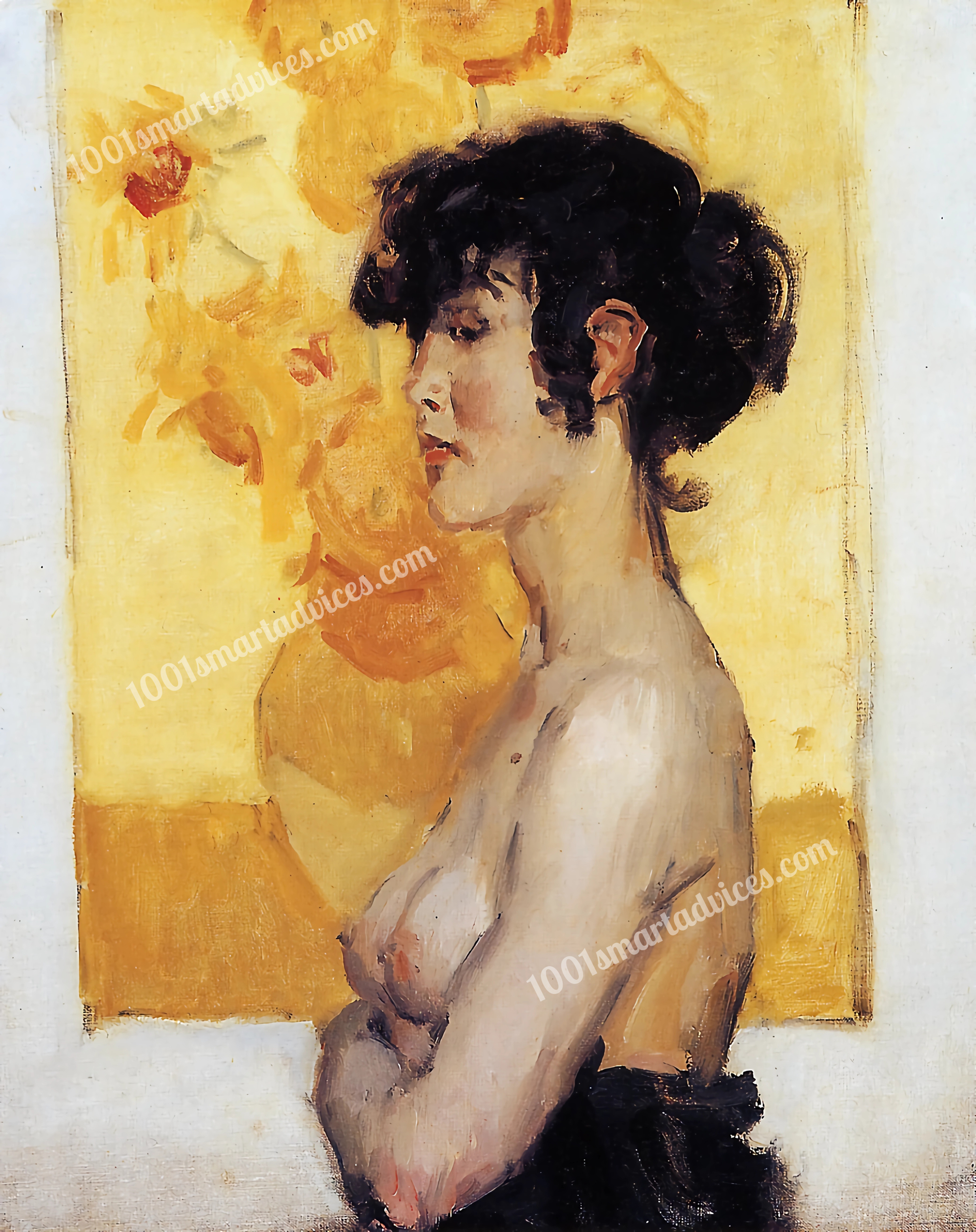 Woman before ''Sunflowers''