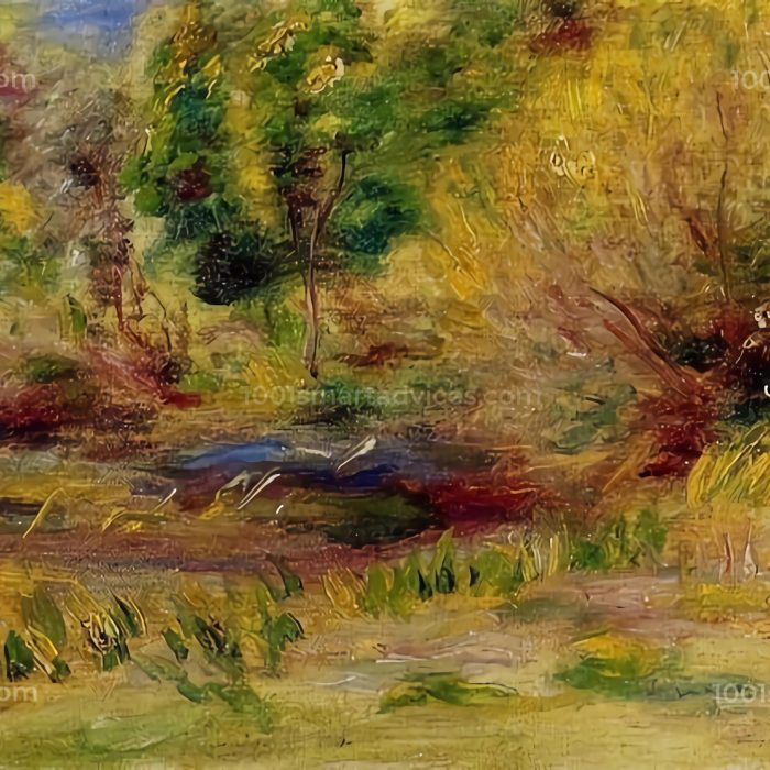 Femme au chapeau dans paysage by Pierre-Auguste Renoir