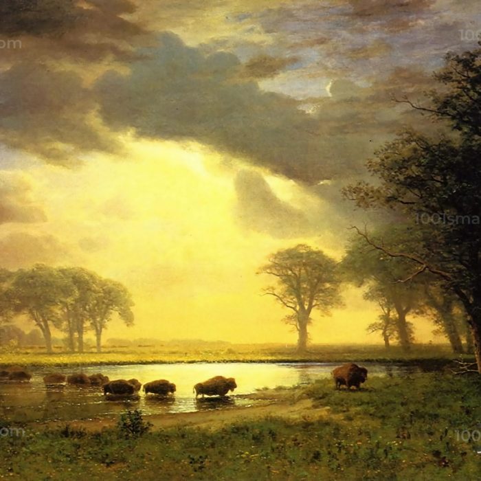 The Buffalo Trail by Albert Bierstadt
