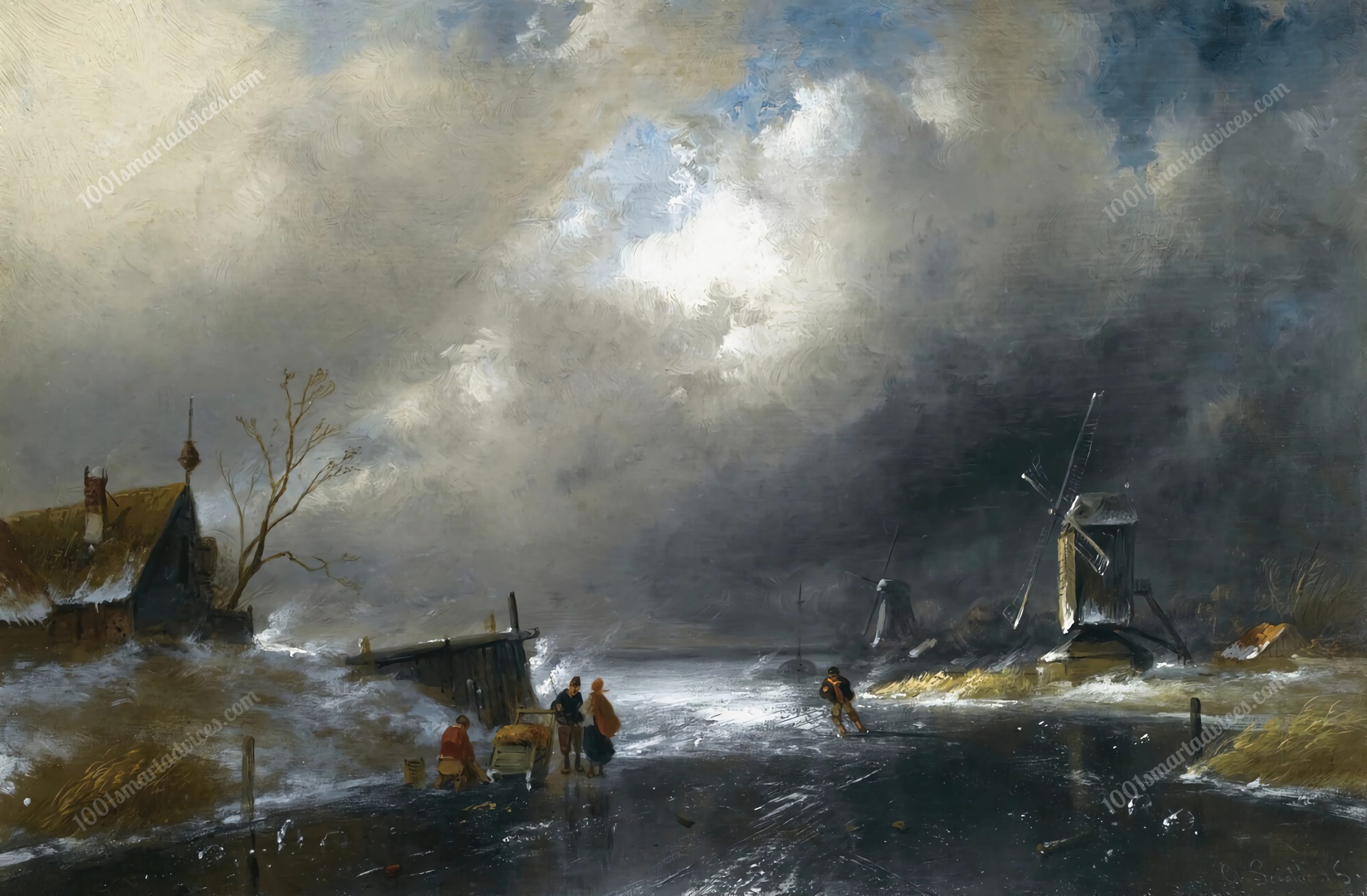 Figures On A Frozen River