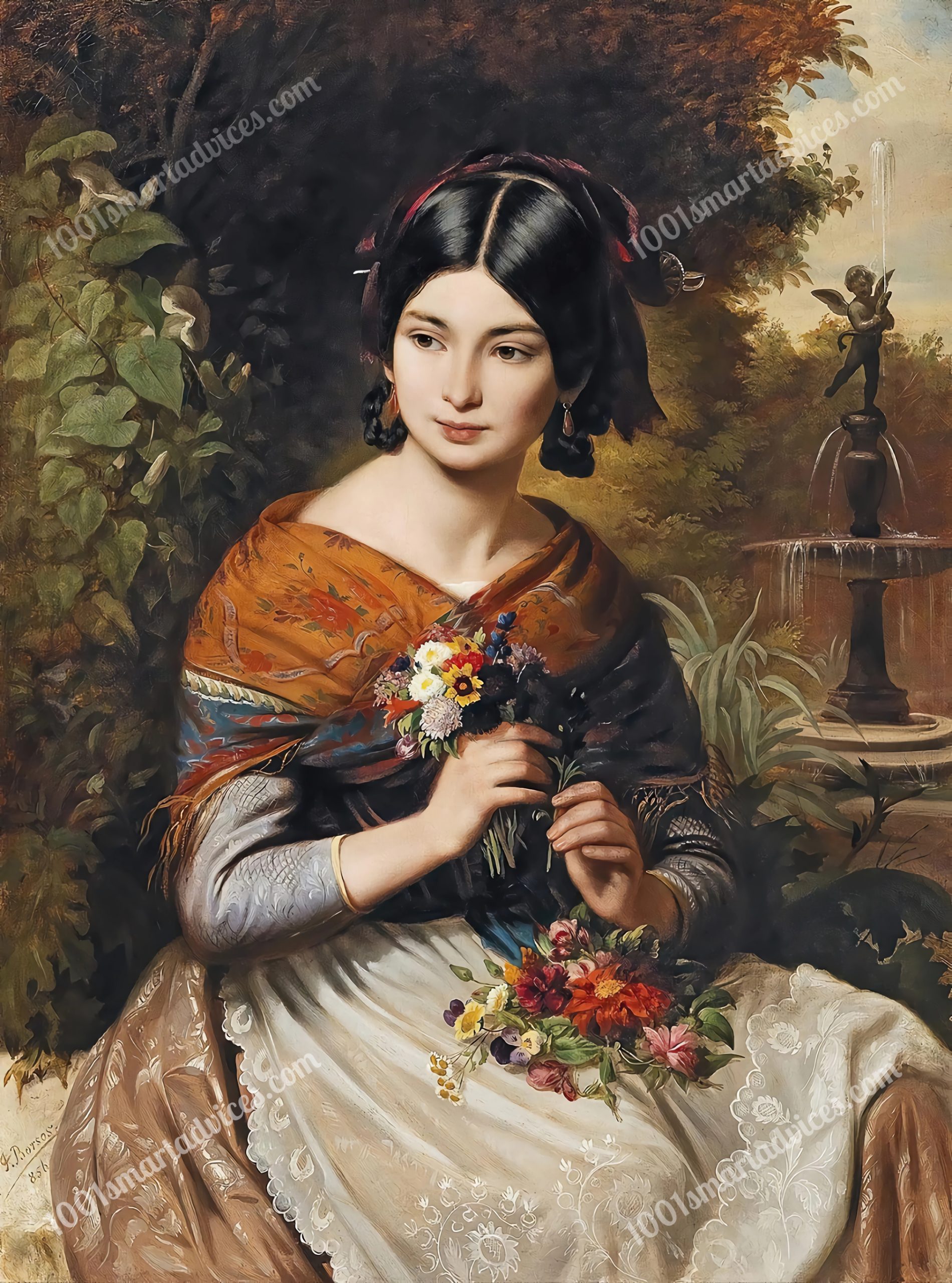 Girl with flowers
