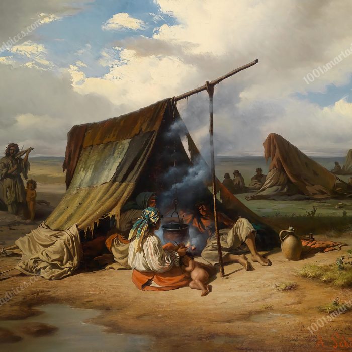Gypsies camped by Alois Schönn