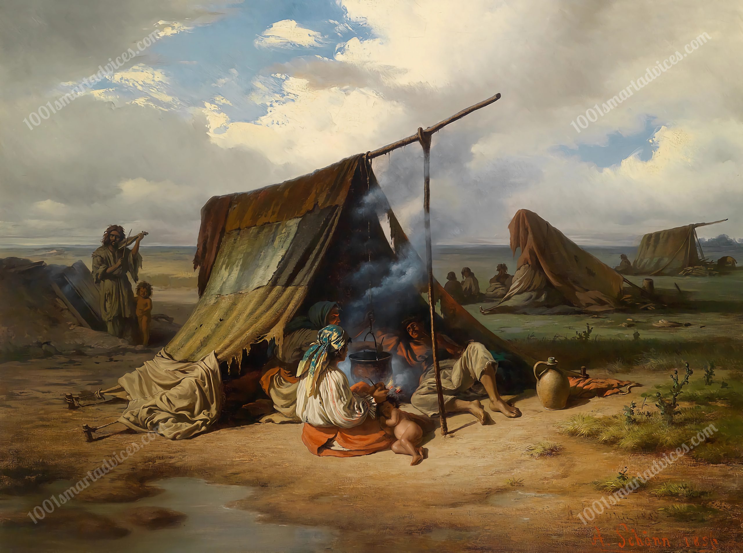 Gypsies camped