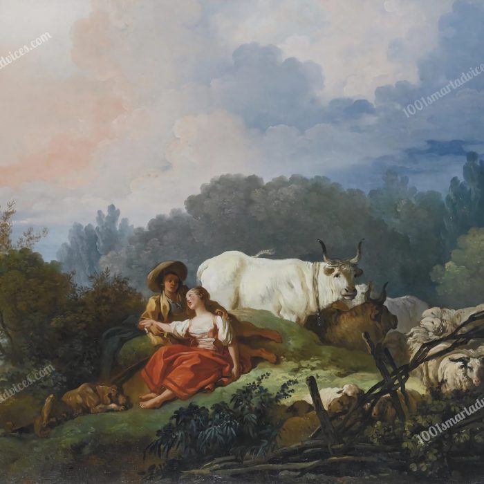 A Pastoral Landscape by Jean-Honoré Fragonard