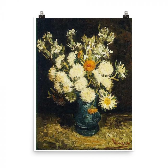 Flowers in a Blue Vase by Vincent van Gogh