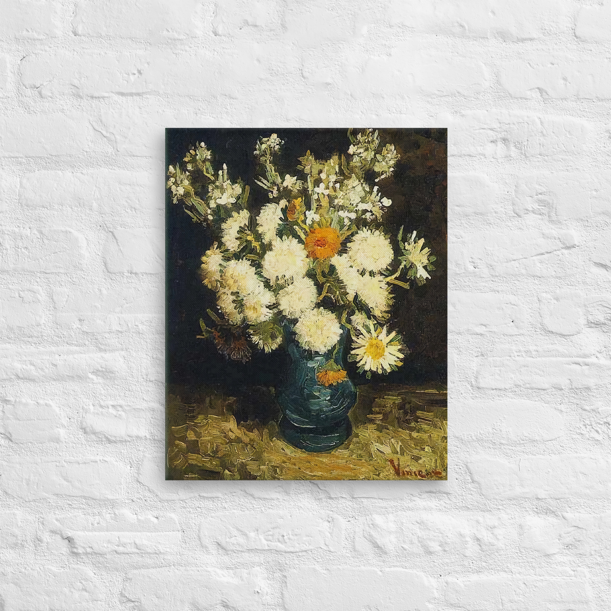 Flowers in a Blue Vase by Vincent van Gogh - Image 3