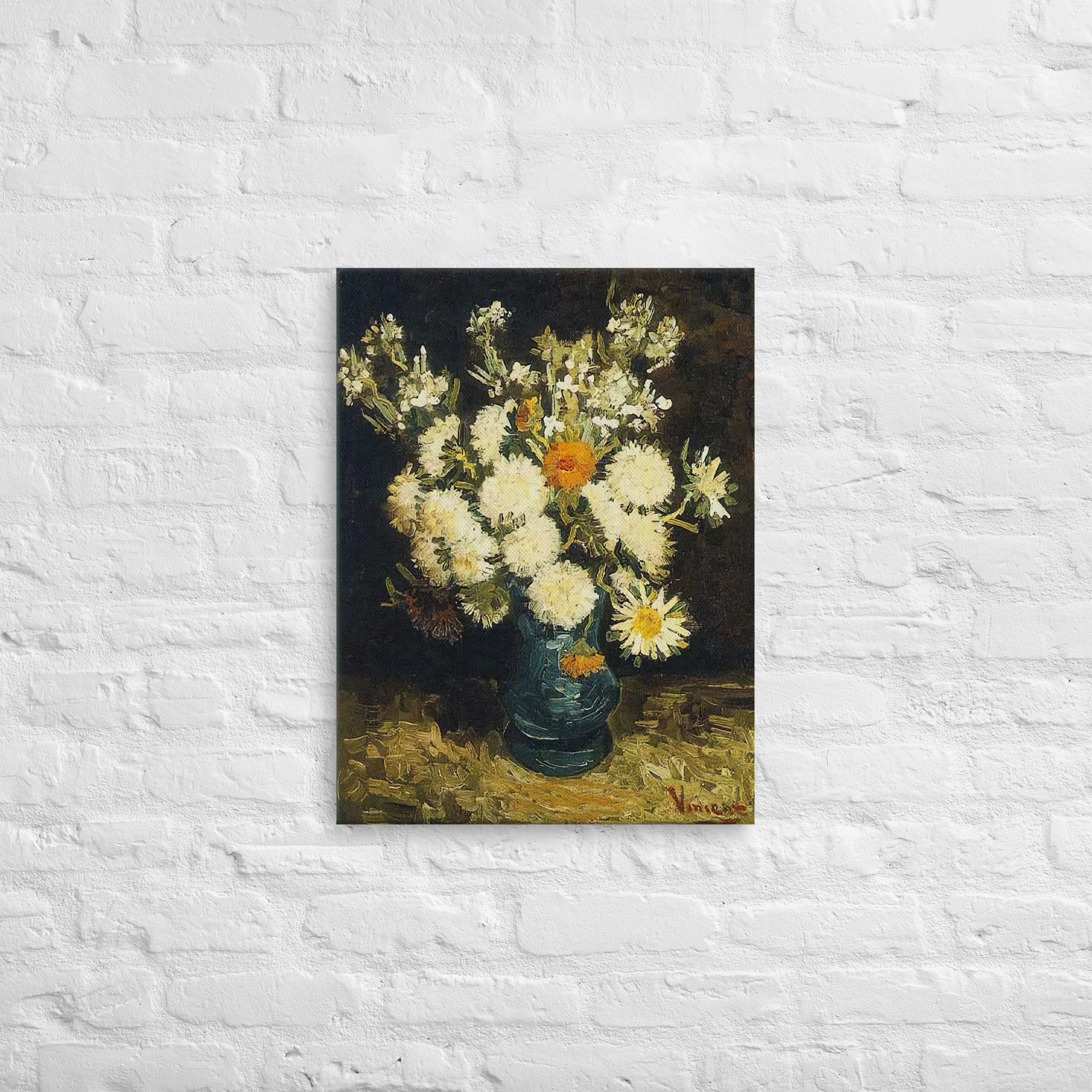 Flowers in a Blue Vase by Vincent van Gogh - Image 4