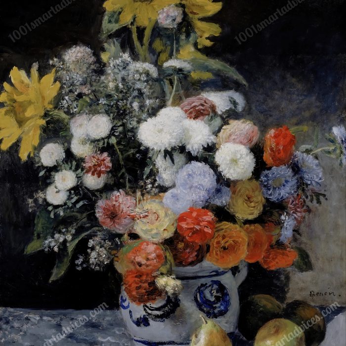 Mixed Flowers in an Earthenware Pot by Pierre-Auguste Renoir