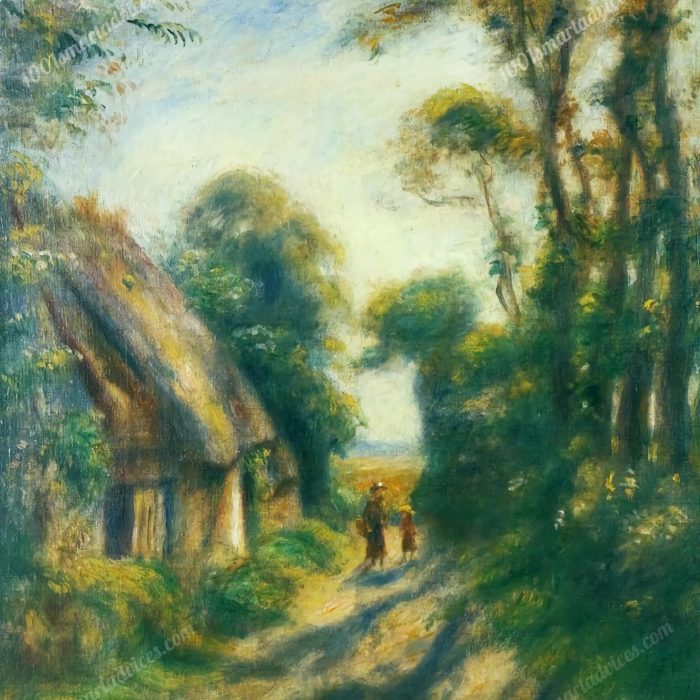 Thatched Cottages in Berneval by Pierre-Auguste Renoir