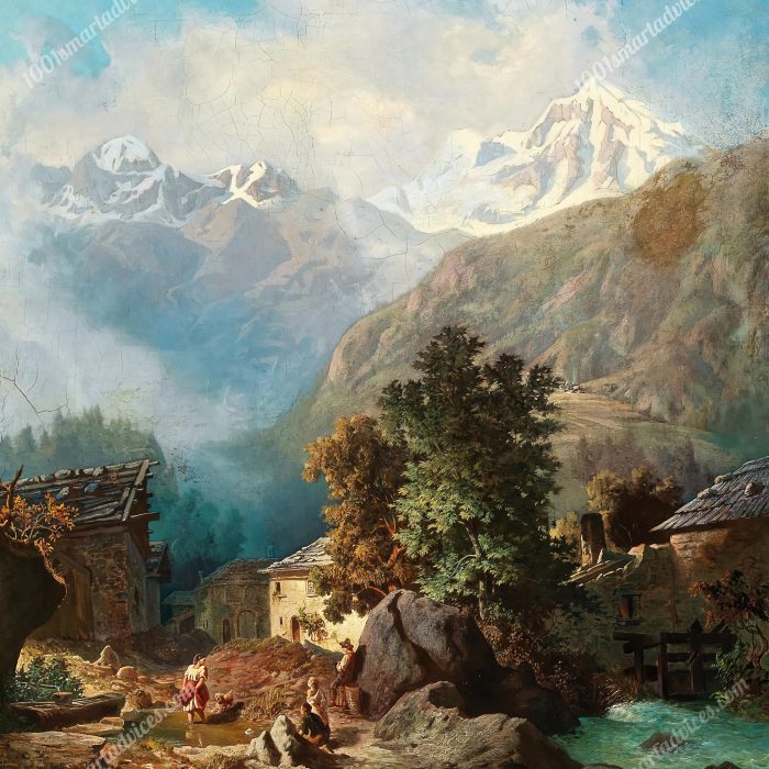 The Family Idyll, in the Background a View of Ortler from Mals by Anton Karinger