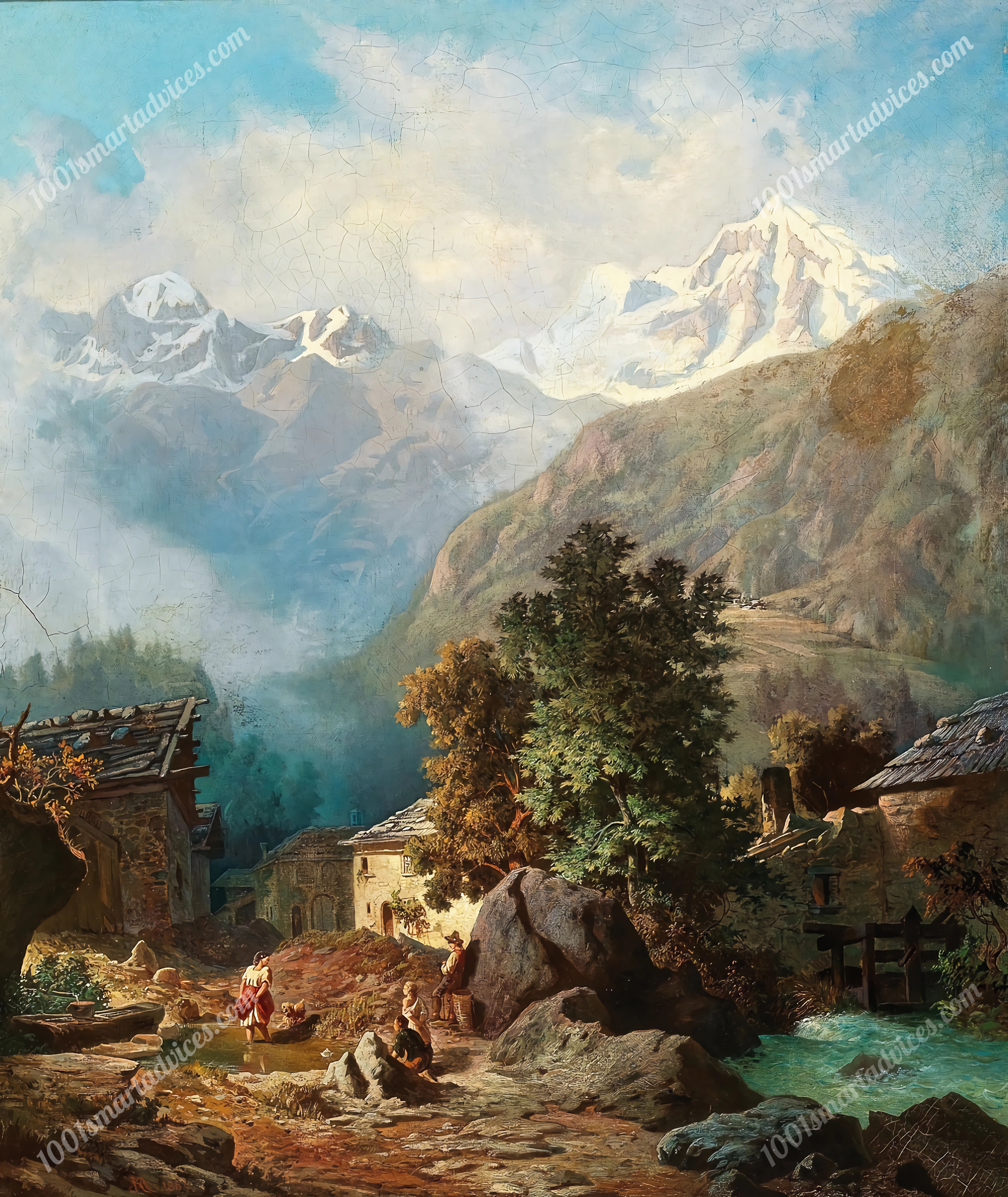 The Family Idyll, in the Background a View of Ortler from Mals