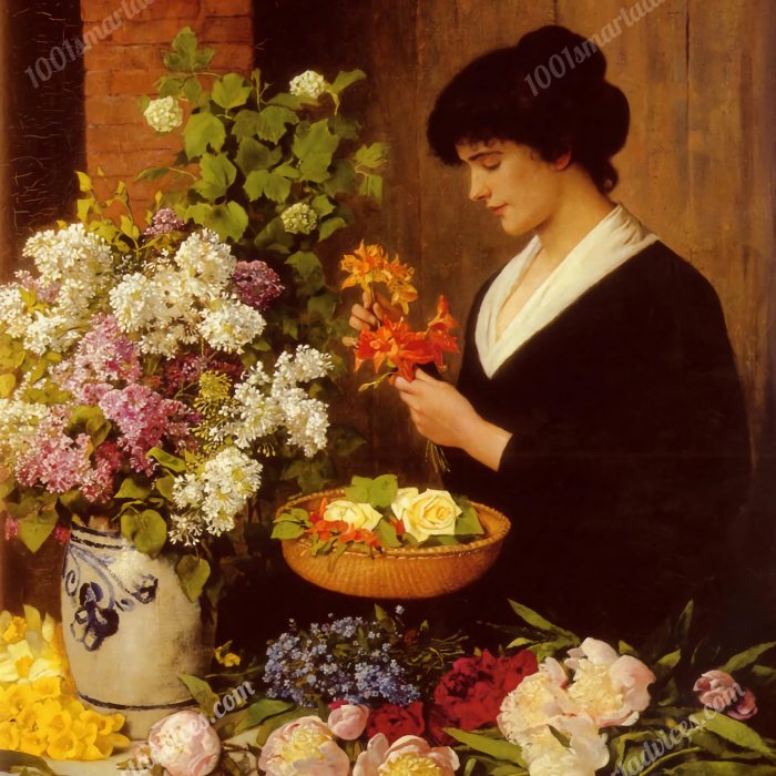 The Flower Arrangement by Otto Scholderer