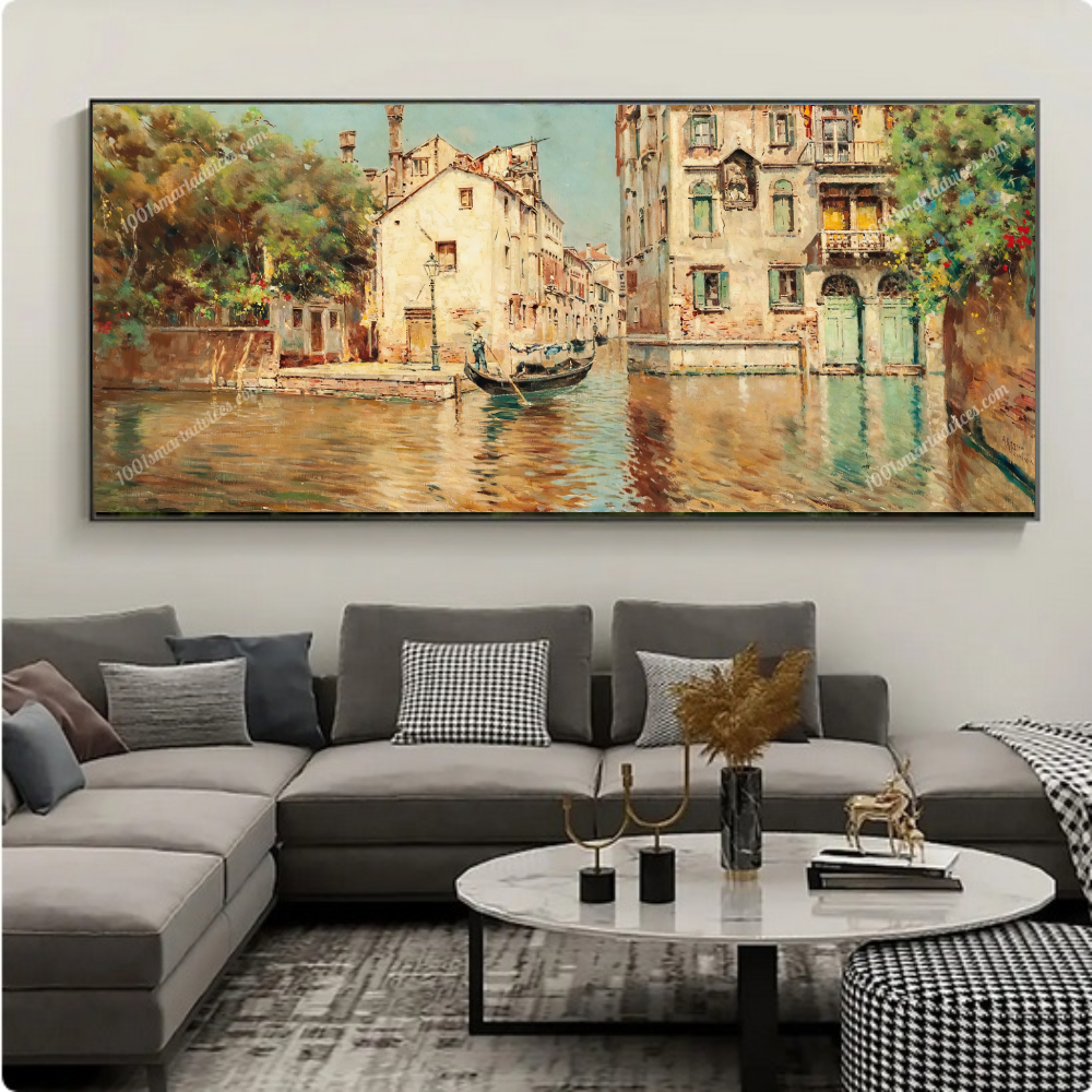 A gondolier on a Venetian backwater by Antonio María de Reyna Manescau - Image 3