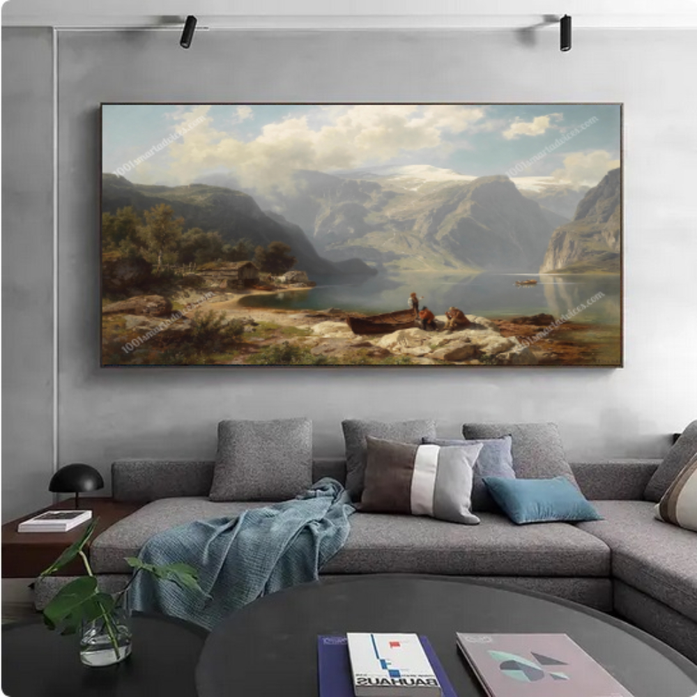 Sunny Day on a Norwegian Fjord by August Wilhelm Leu - Image 2