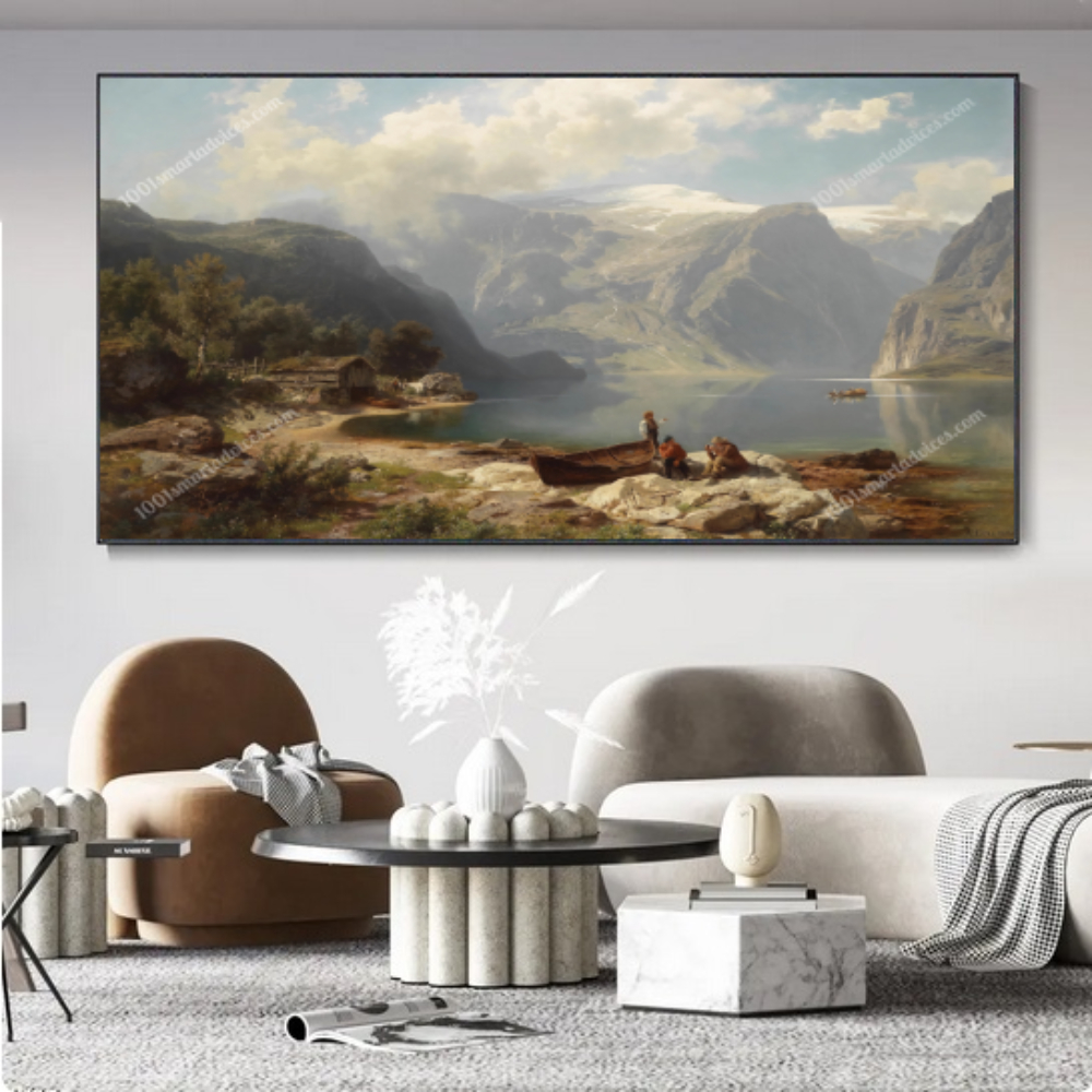 Sunny Day on a Norwegian Fjord by August Wilhelm Leu - Image 3