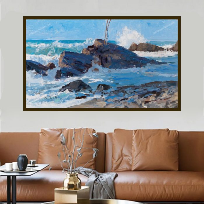 Stormy Seas on a Rocky Coast by Alfred Zoff