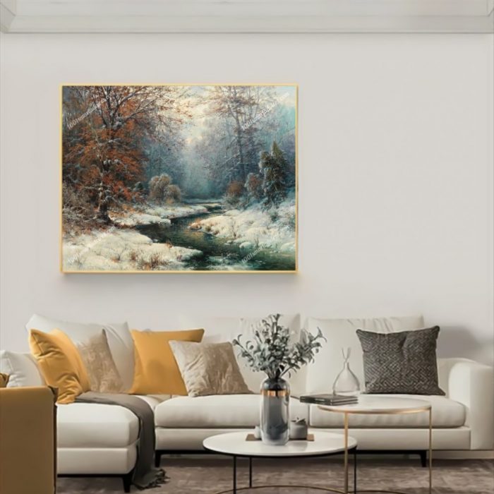 Winterliche Flusslandschaft by Adolf Kaufmann