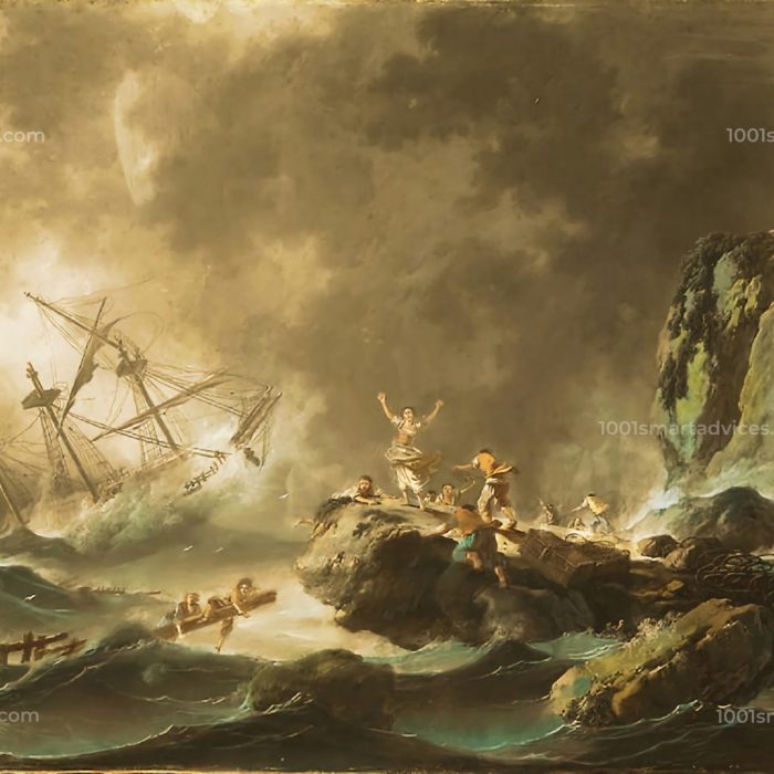 A Shipwreck in a Storm by Jean-Baptiste Pillement