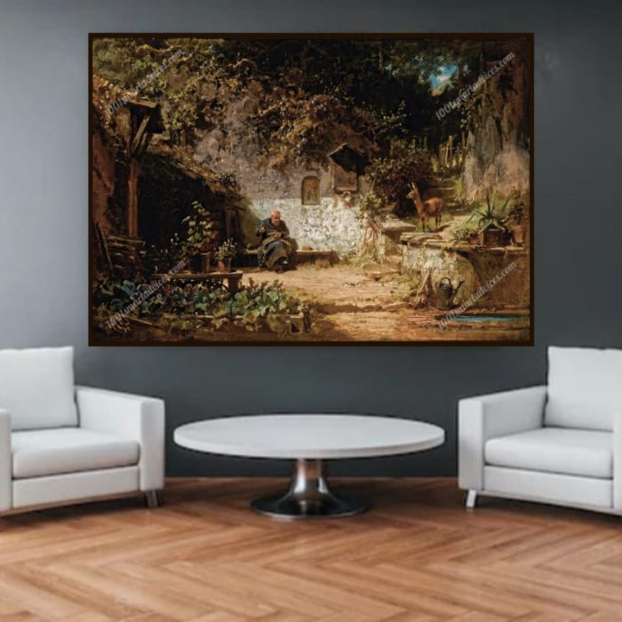 Hermit Mending His Nets by Carl Spitzweg