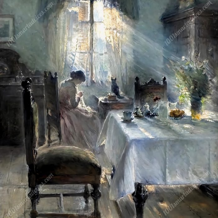 Nähende Frau(Sewing Woman) by Bertha Wegmann