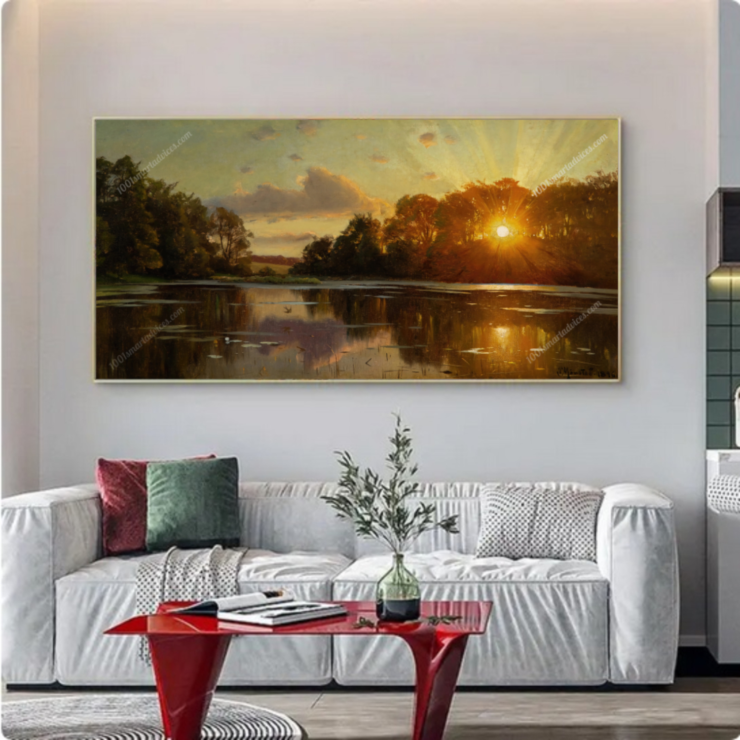 Sunset at Orholm by Peder Mork Monsted - Image 3