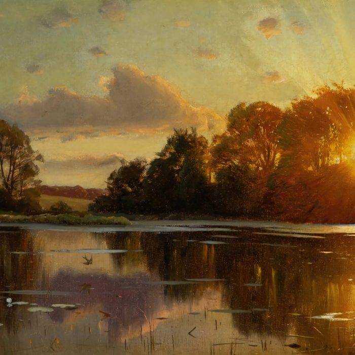 Sunset at Orholm by Peder Mork Monsted