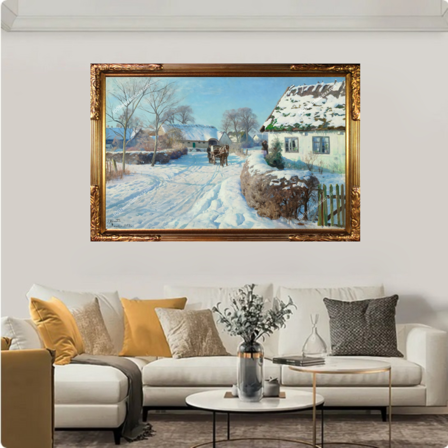 A Village in the Snow by Peder Mork Monsted - Image 2