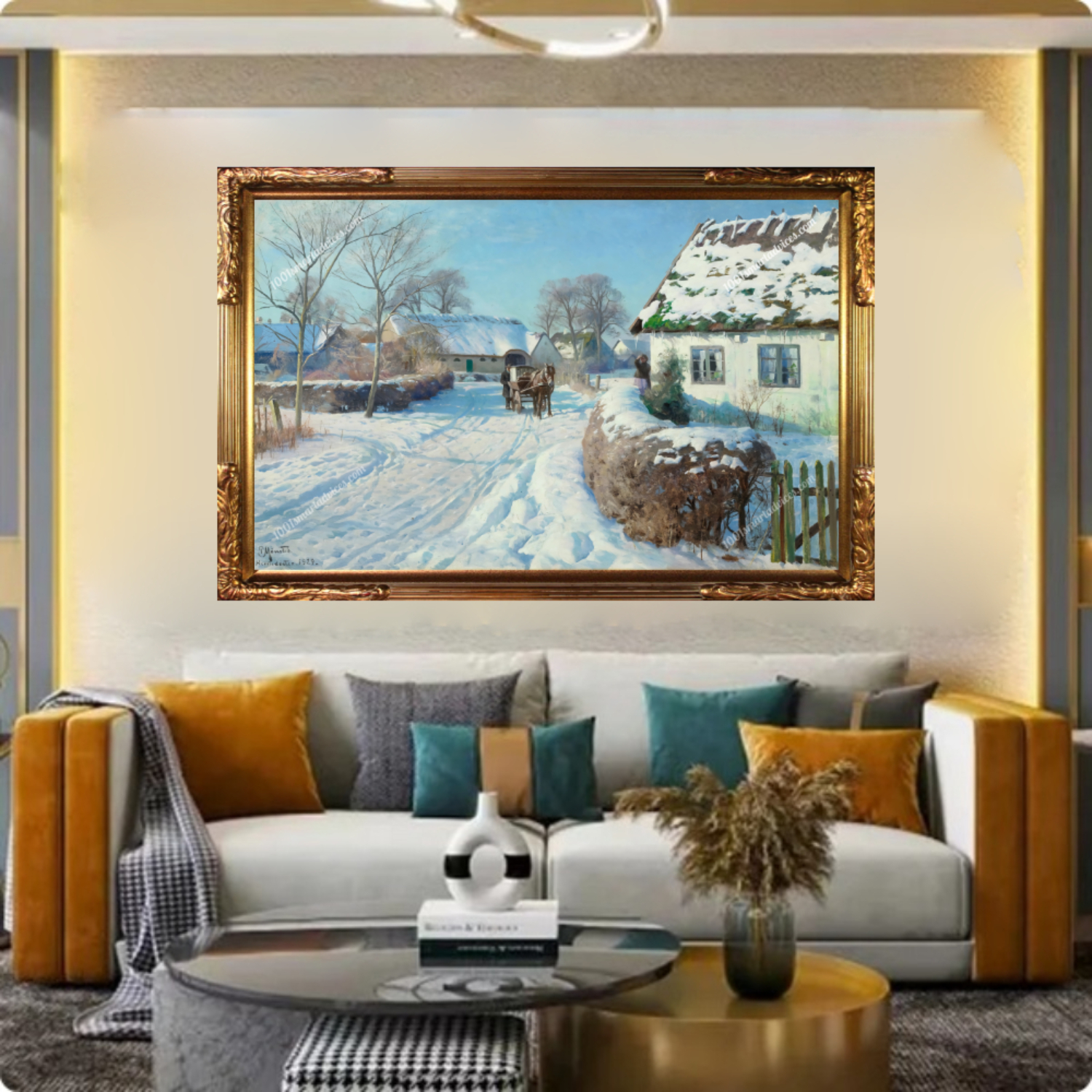 A Village in the Snow by Peder Mork Monsted - Image 3