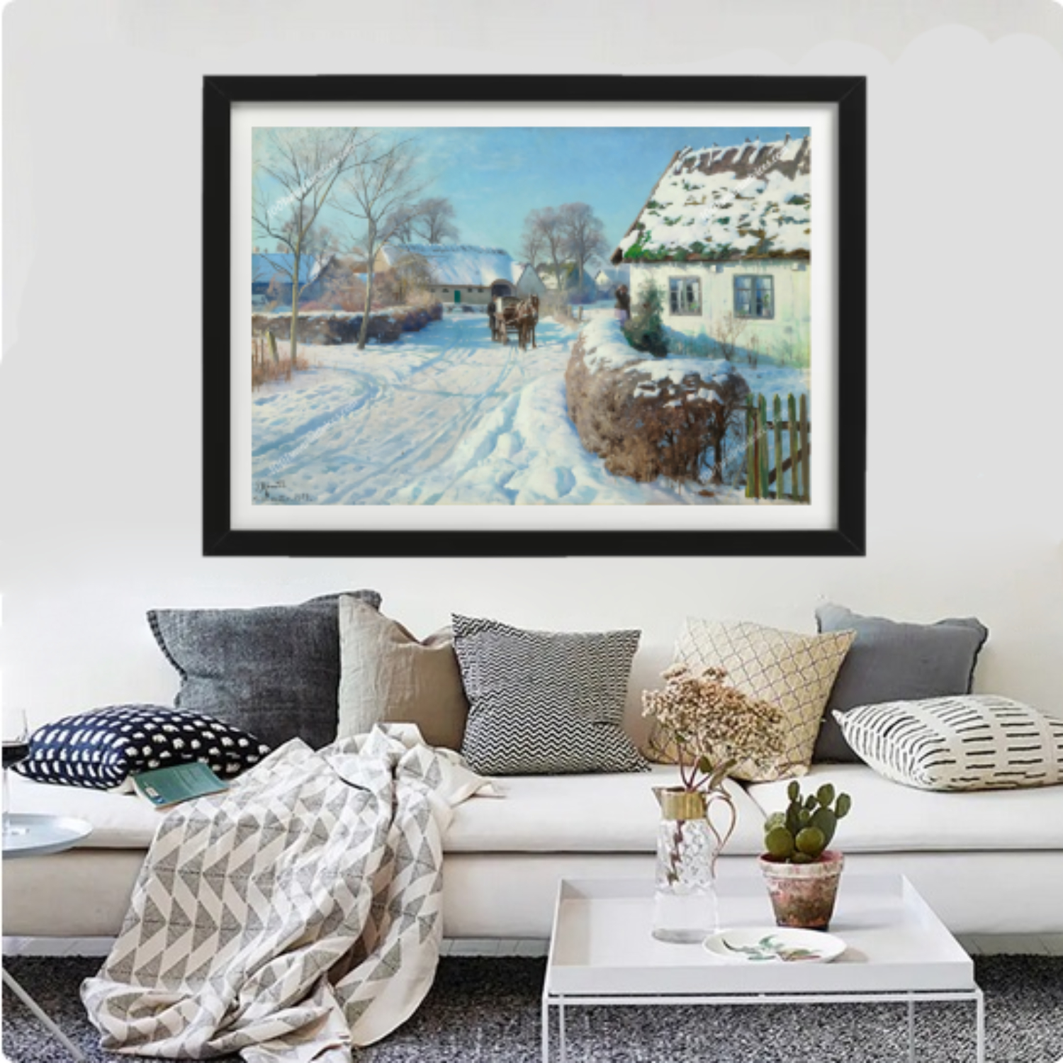 A Village in the Snow by Peder Mork Monsted - Image 4