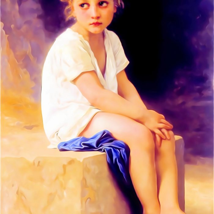 At the Foot of the Cliff by William-Adolphe Bouguereau