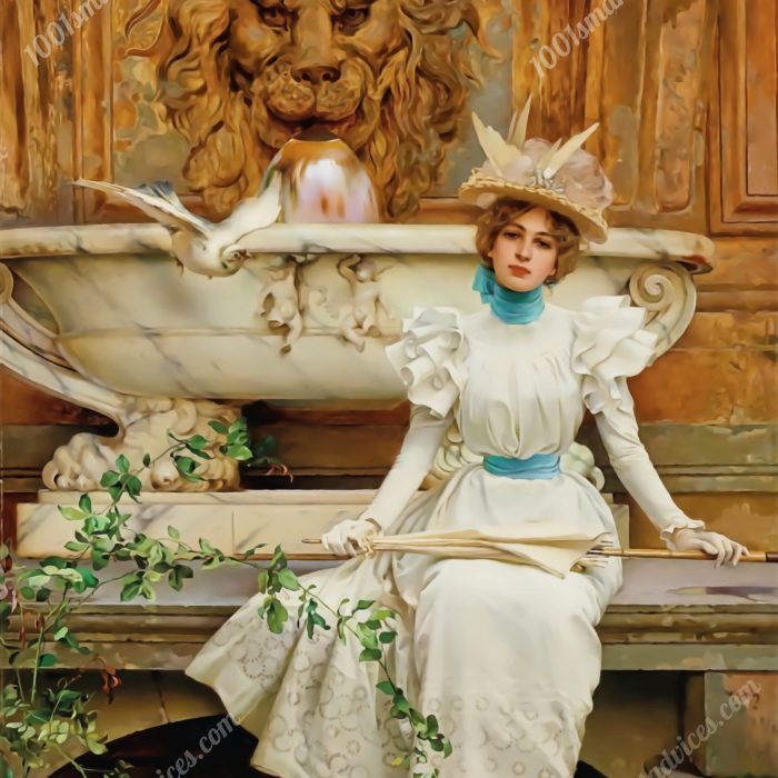 At the Fountain by Vittorio Matteo Corcos
