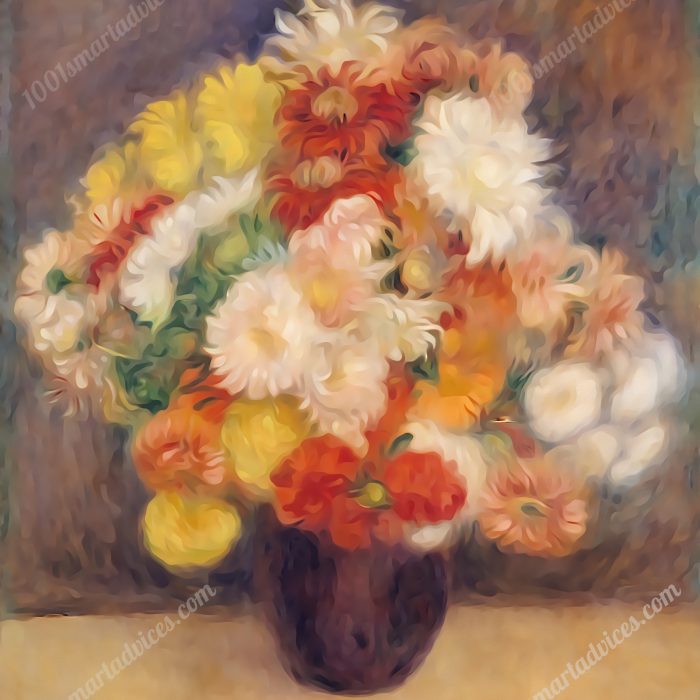 Bouquet of Chrysanthemums by Pierre-Auguste Renoir