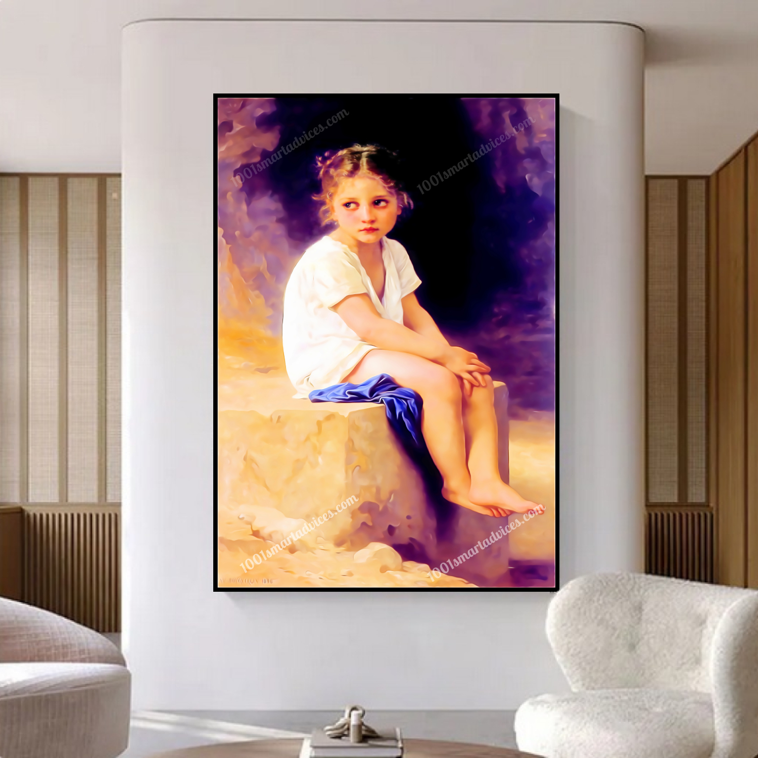 At the Foot of the Cliff by William-Adolphe Bouguereau - Image 3