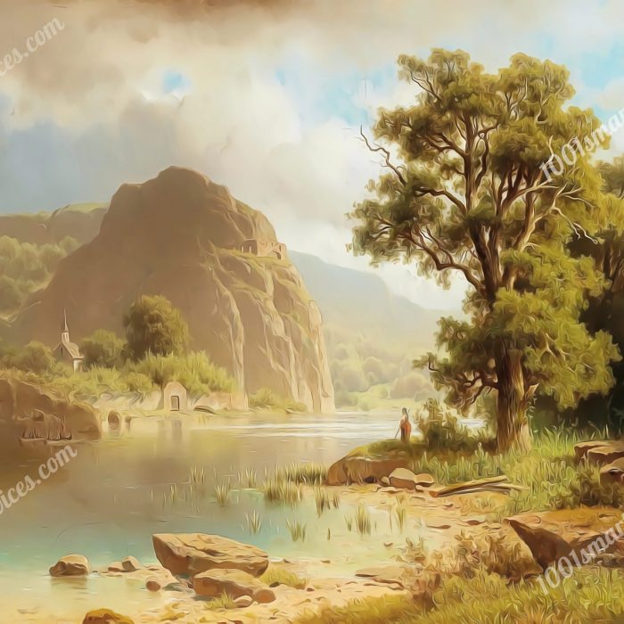 Krajina s převozníkem (Landscape with a ferryman) by Adolf Chwala