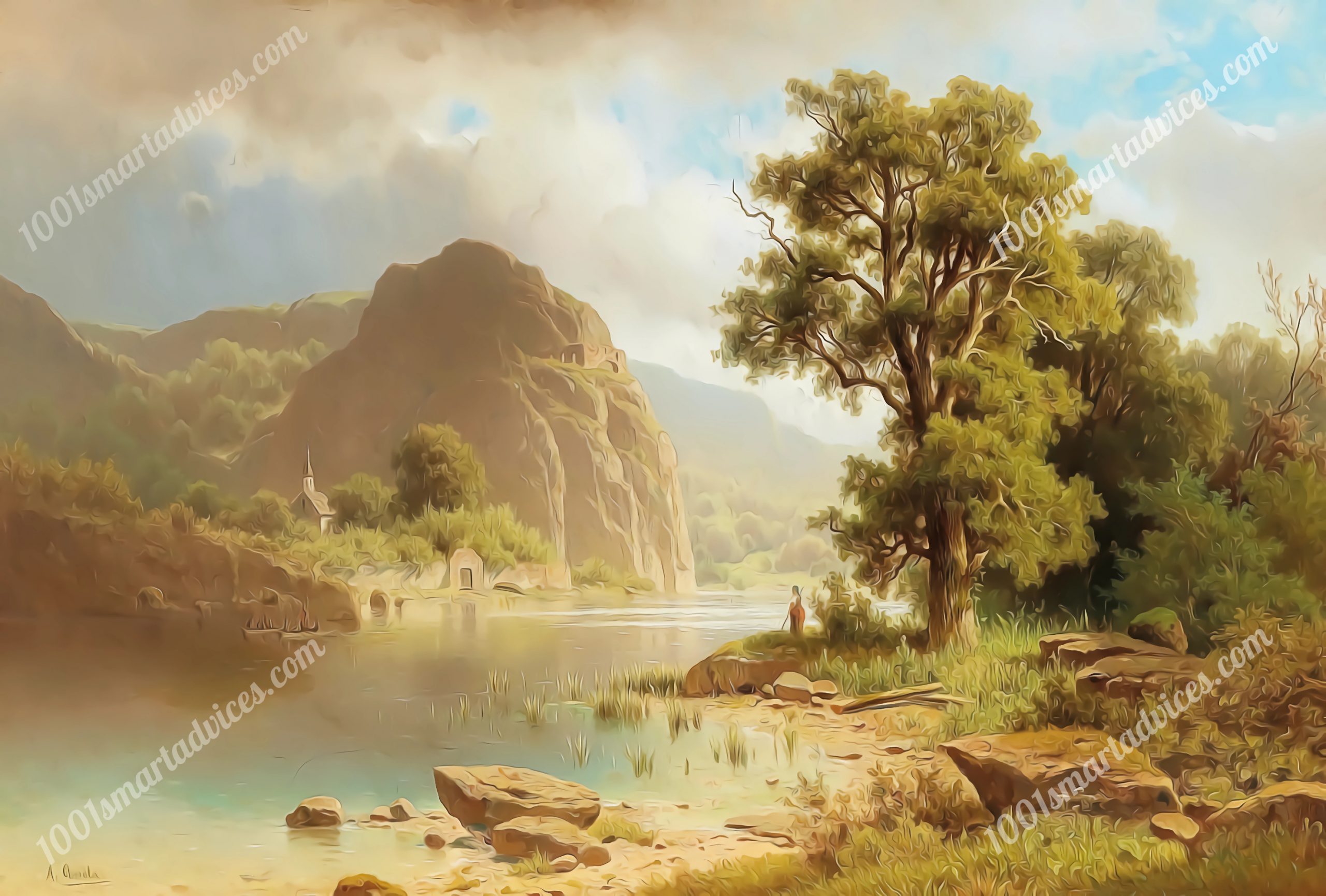 Landscape with a ferryman