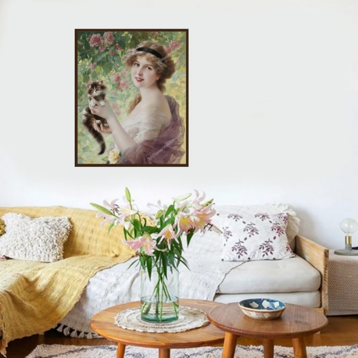 Son Petit Chaton (Her Little Kitten) by Emile Vernon