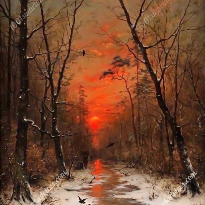Sunset over the Winter Forest by Emil Heinrich Gogarten