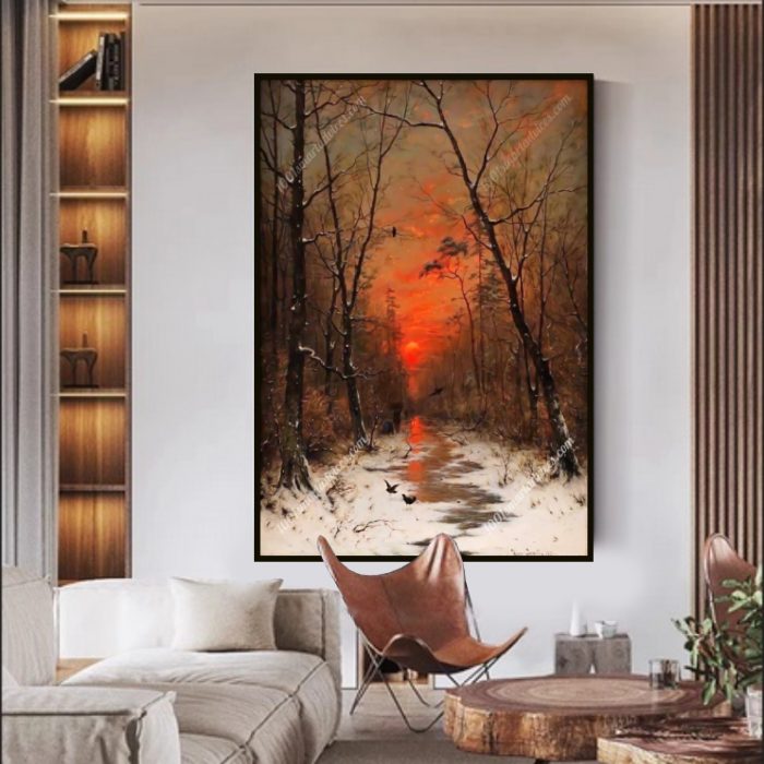 Sunset over the Winter Forest by Emil Heinrich Gogarten