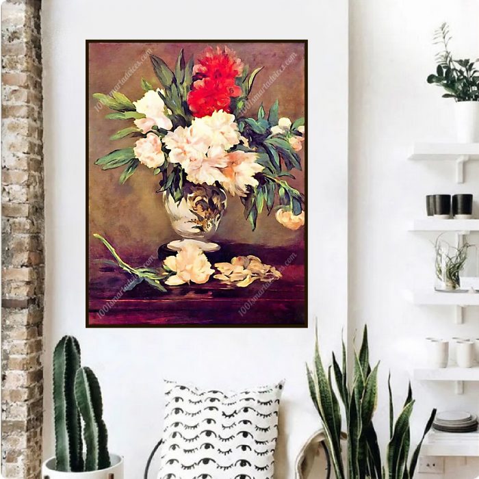 Peonies in Vase Still Life by Edouard Manet