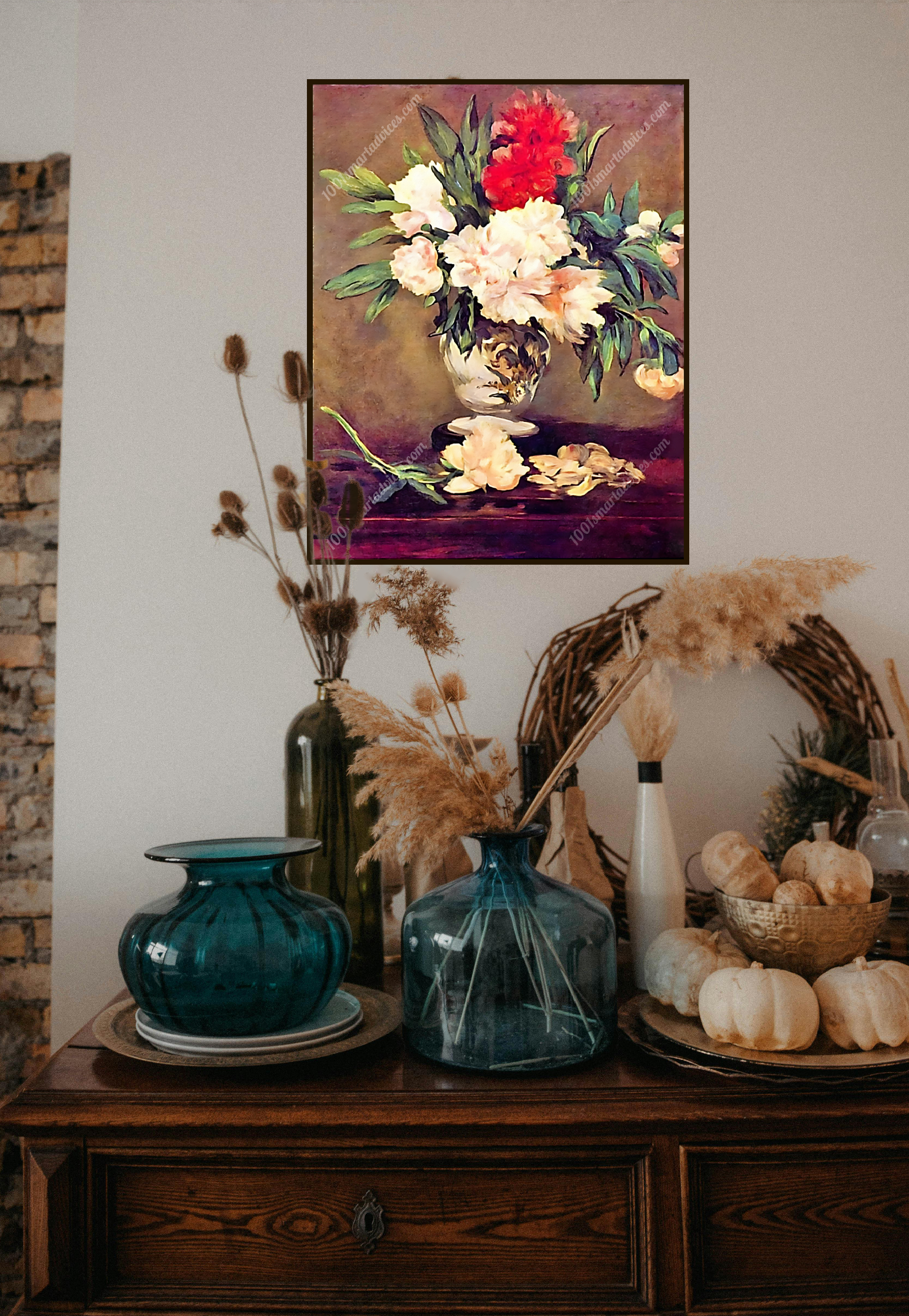 Peonies in Vase Still Life by Edouard Manet - Image 3