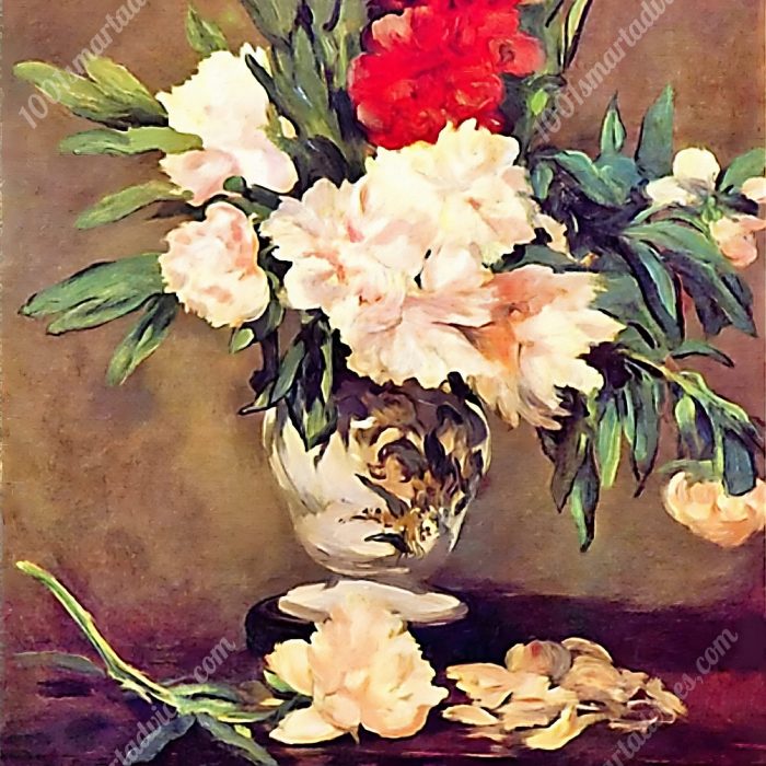 Peonies in Vase Still Life by Edouard Manet