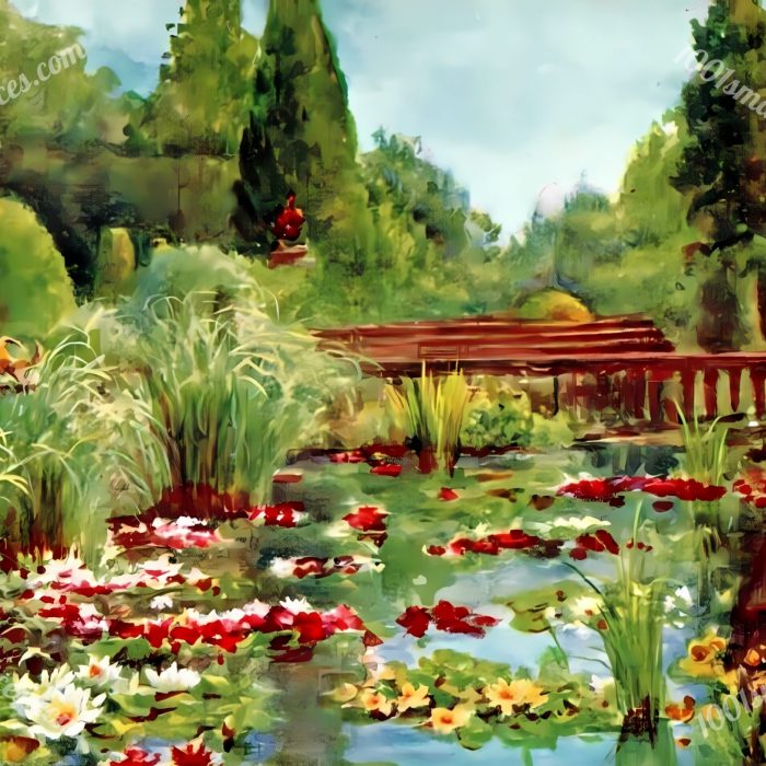 Easton Lodge, Water Lilies by Annie L. Pressland