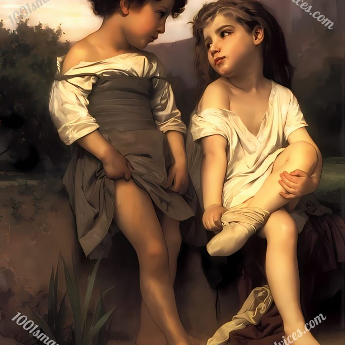 Les Petites Baigneuses(The Little Bathers) by William-Adolphe Bouguereau